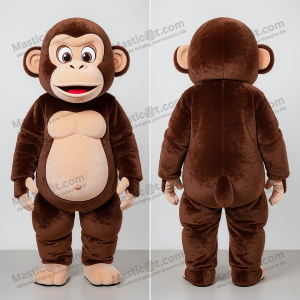 Earth tone playful chimpanzee mascot - Masticot.com