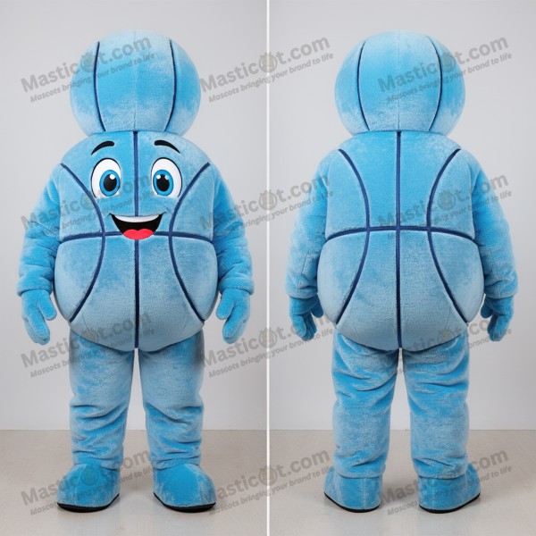 Sky blue plush basketball ball mascot - Basketball Ball -