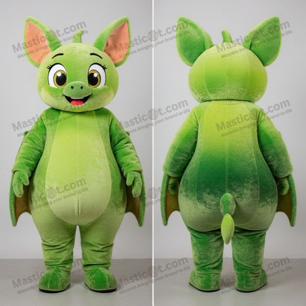 Lime green playful fruit bat mascot - Masticot.com