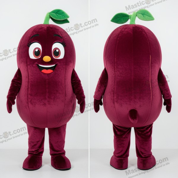 Maroon rounded melon mascot - Melon - MASTICOT_49801 - Masticot.com