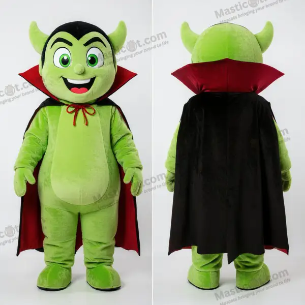Lime green spooky vampire mascot - Vampire - MASTICOT_49845 - Masticot.com
