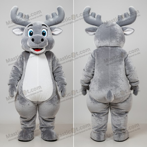 Alce Mascota de Cartón Gris Plateado - Masticot.com