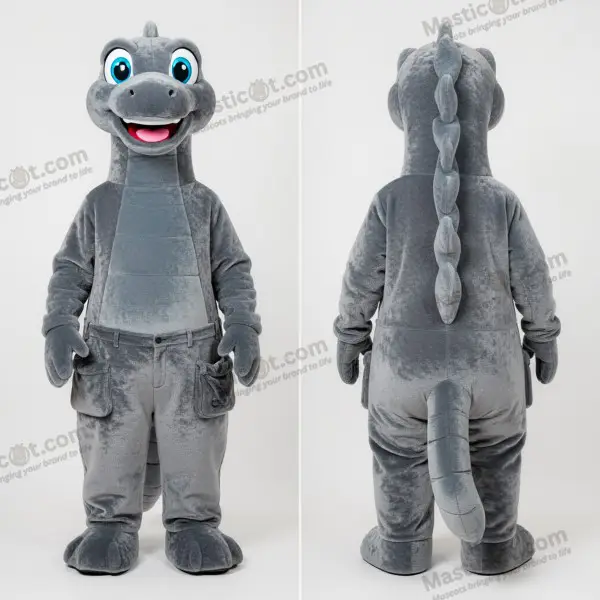 Slate gray gentle loch ness monster mascot - Loch Ness Monster - MASTICOT_49967 - Masticot.com