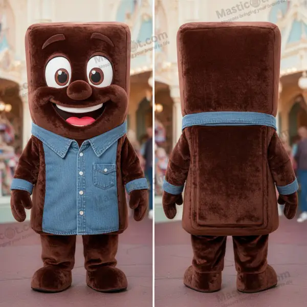 Velvety Brown Cartoon Chocolate Bars Mascot - Chocolate Bars - MASTICOT_50083 - Masticot.com