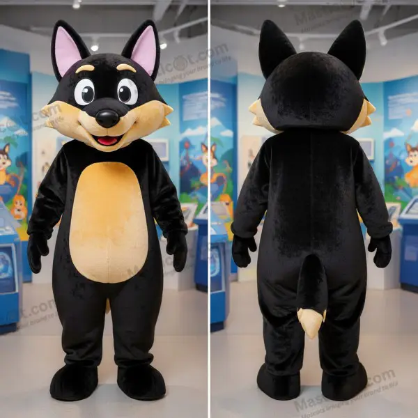 Ebony black dingo mascot - Dingo - MASTICOT_50091 - Masticot.com