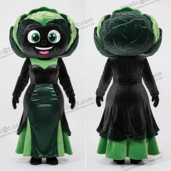 Charcoal Velvet Cabbage Mascot - Cabbage - MASTICOT_50094 - Masticot.com