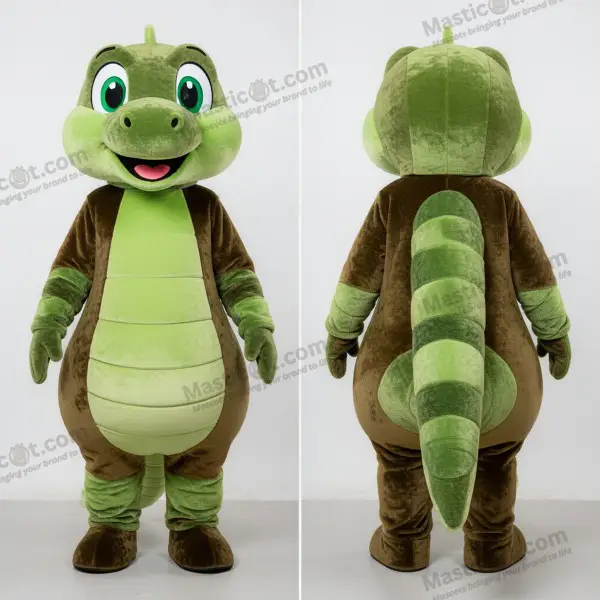 Olive Green Rounded Snake Mascot - Snake - MASTICOT_50098 - Masticot.com