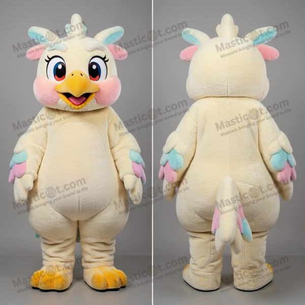 Cream velvety harpy mascot - Masticot.com