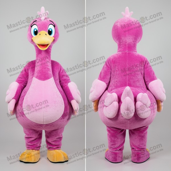 Magenta velvety swans mascot - Masticot.com