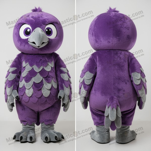 Purple velvety haasts eagle mascot - Masticot.com