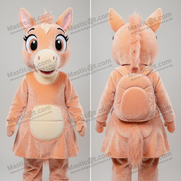 Peach velvety mare mascot - Masticot.com