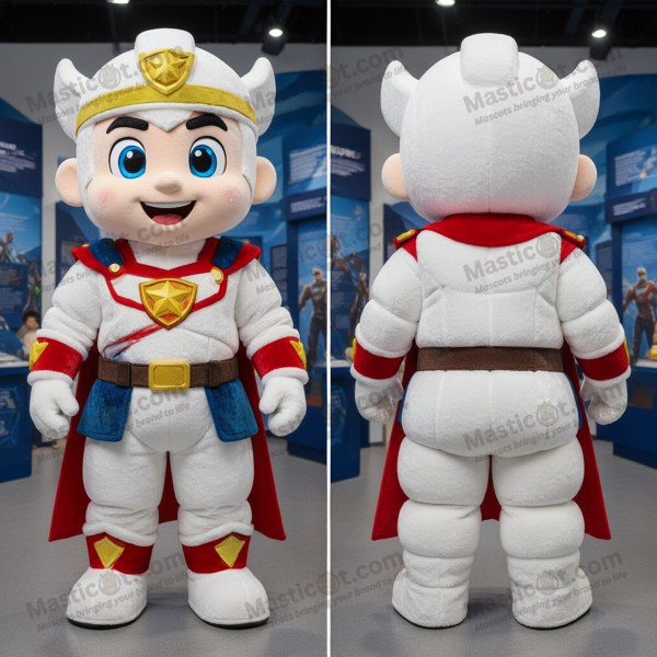 Sametový bílý maskot patriotického vojáka letectva -