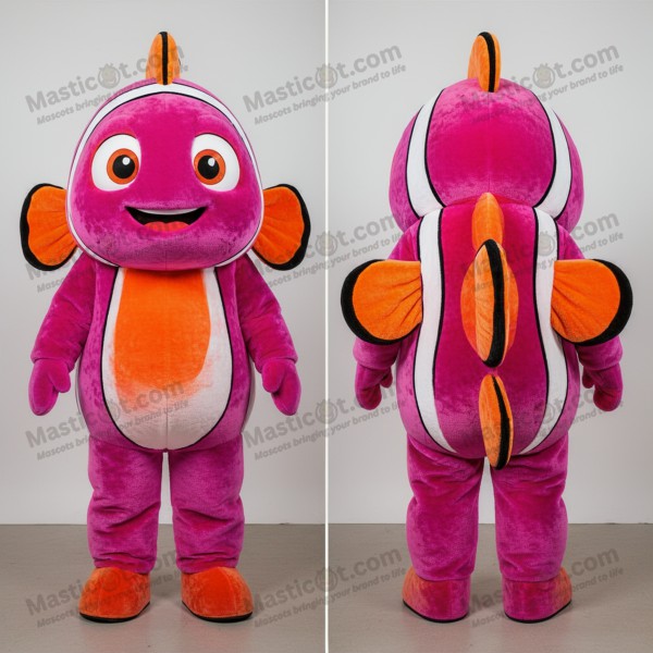 Magenta Cartoon Clown Fish Mascot - Masticot.com