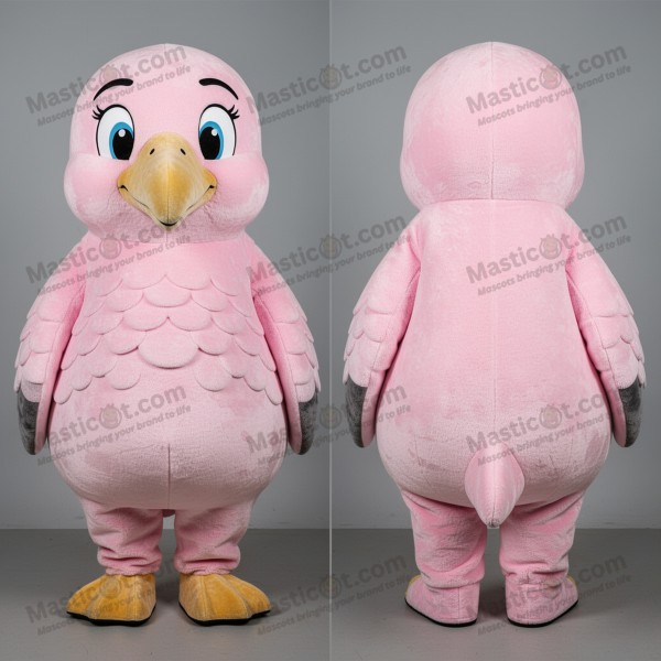 Mascota de albatros emplumado en color malva rosado -