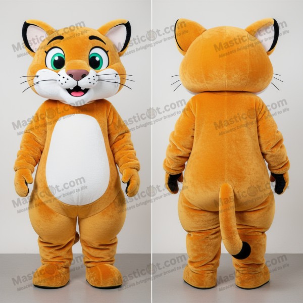 Velvety black broad shouldered puma mascot - Masticot.com