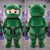 Emerald green stealthy ninja mascot - Masticot.com