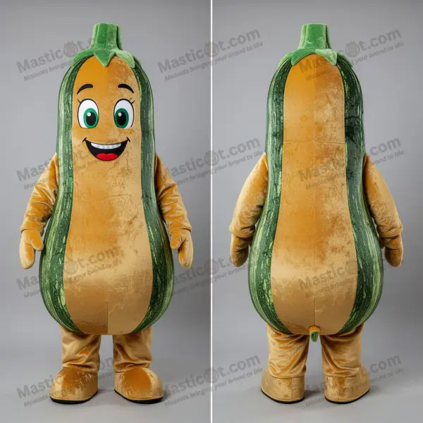 Golden plump zucchini mascot - Zucchini - MASTICOT_473 - Masticot.com