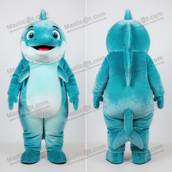 Cyan Iridescent Ball Gown Salmon Mascot - Masticot.com