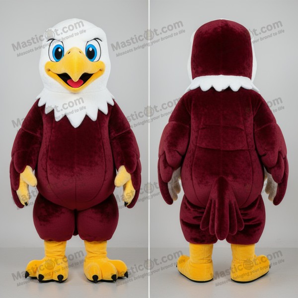 Maroon tinted plush bald eagle mascot - Masticot.com