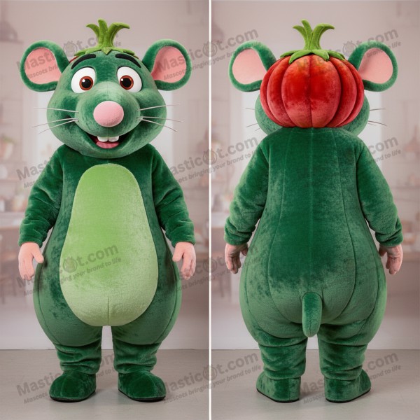 Forest Green Cheerful Ratatouille Mascot - Masticot.com