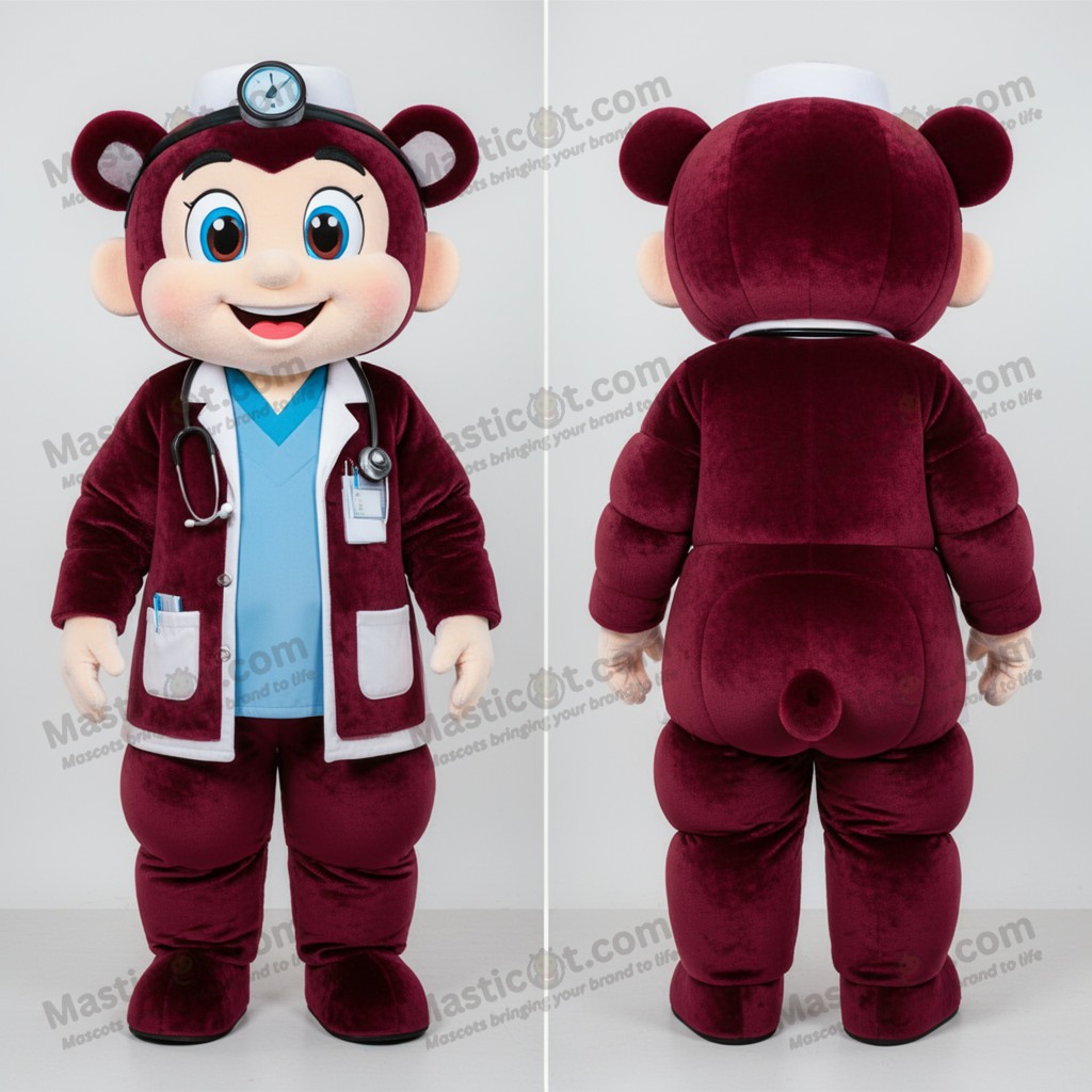 Marineblå fløyelsdoktor-maskot - Doktor - MASTICOT_5056 - Masticot.com