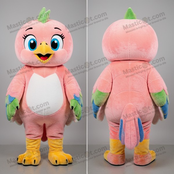 Peach Colored Dynamic Falcon Mascot - Masticot.com