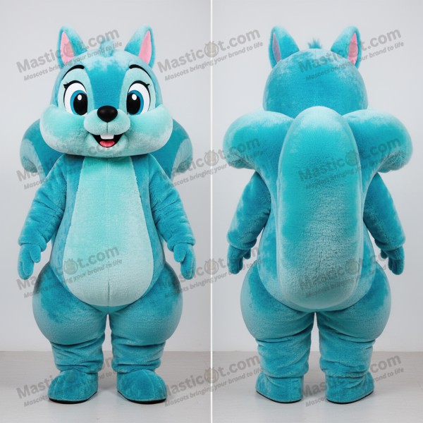 Cyan fluffy squirrel mascot - Masticot.com