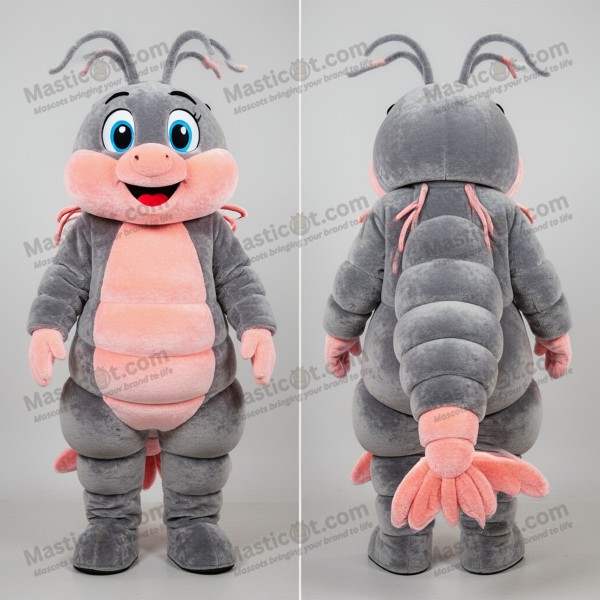 Velvety gray shrimpy shrimp scampi mascot - Masticot.com