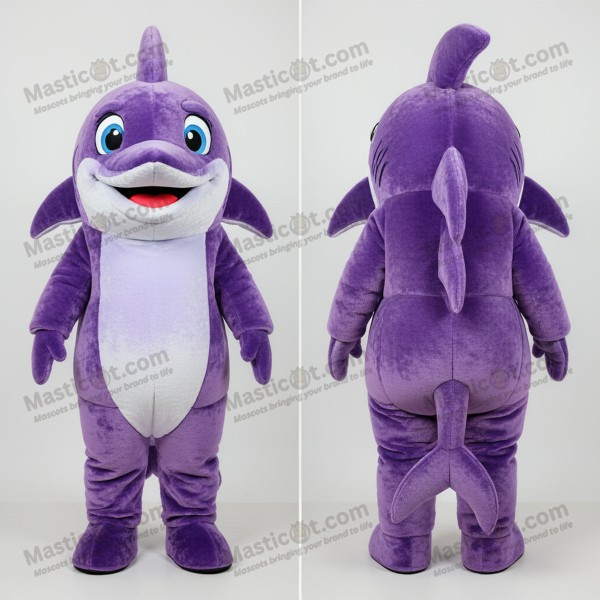Purple Iridescent Cartoon Swordfish Mascot - Masticot.com