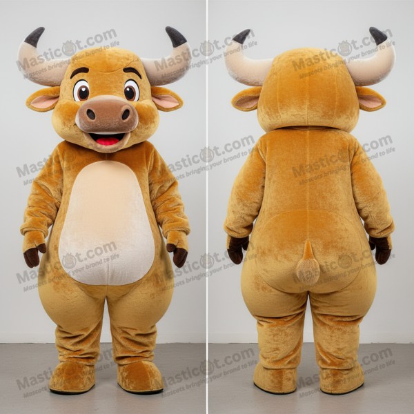 Mascota de Búfalo Dorado Cartoon - Masticot.com