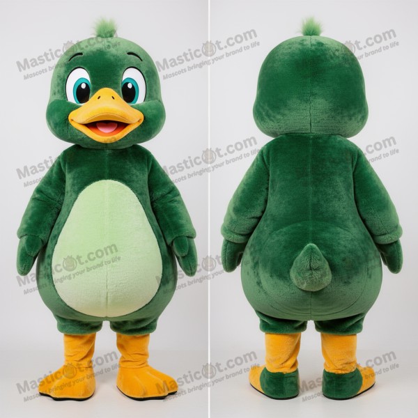 Forest green velvety gosling mascot - Masticot.com