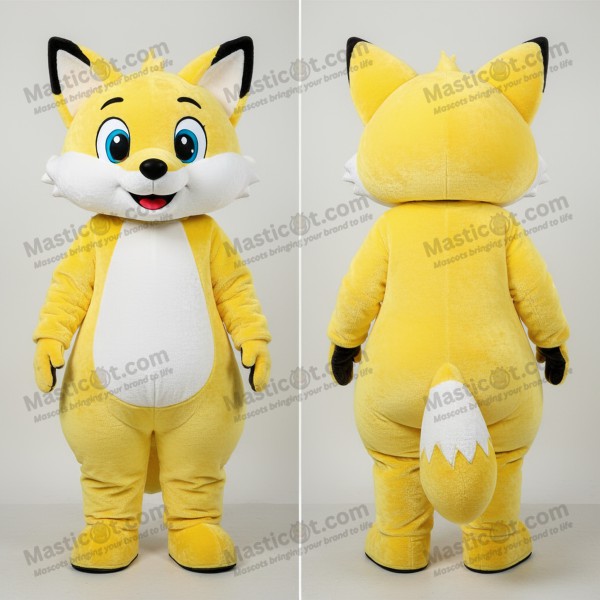 Lemon Yellow Cartoon Fox Mascot - Masticot.com