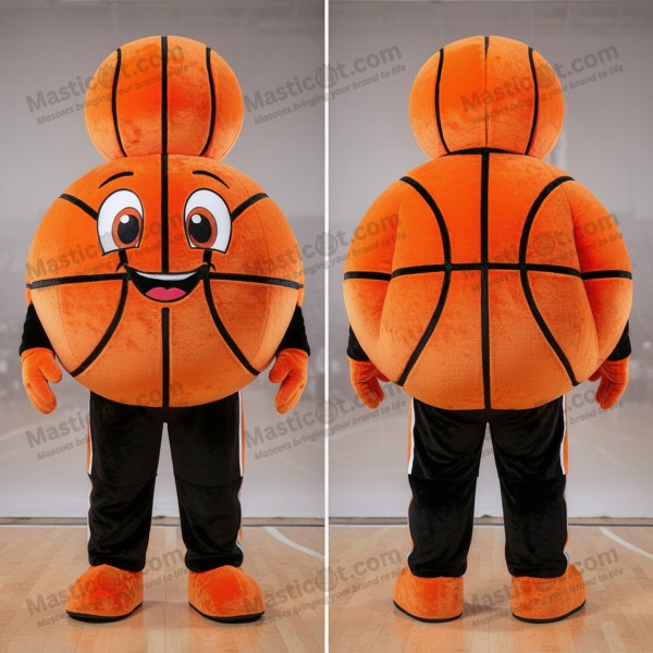 Rust orange rounded basketball mascot - Masticot.com