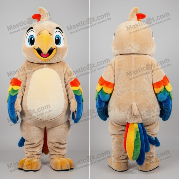 Beige Rounded Macaw Mascot - Masticot.com