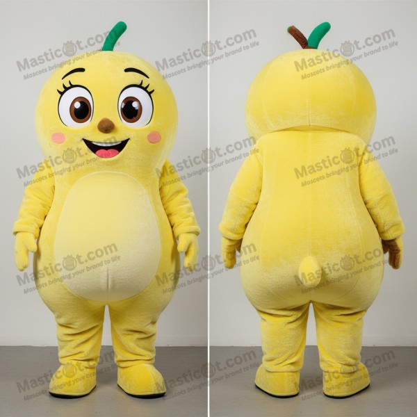Lemon Yellow Smiling Kiwi Mascot - Masticot.com