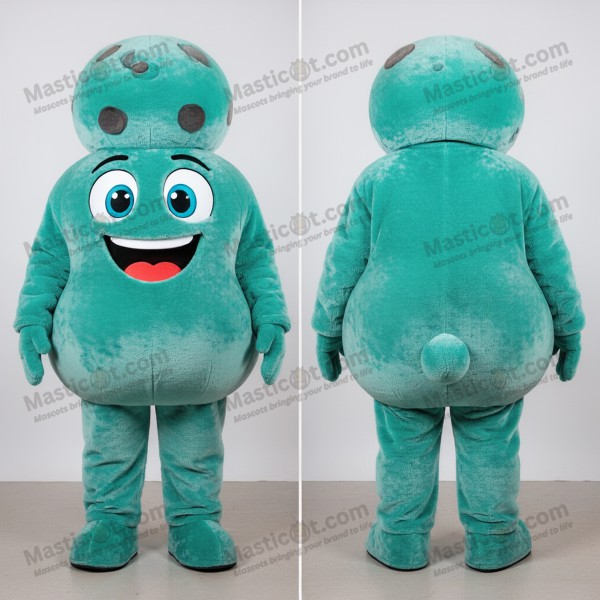 Teal velvety meatballs mascot - Masticot.com