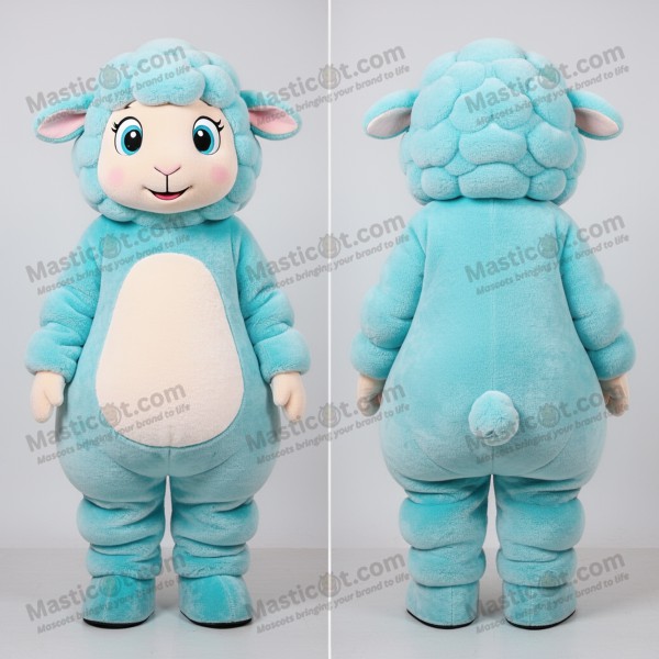 Maskot Merino Ovečky z Velvétu v Modré Barvě - Masticot.com