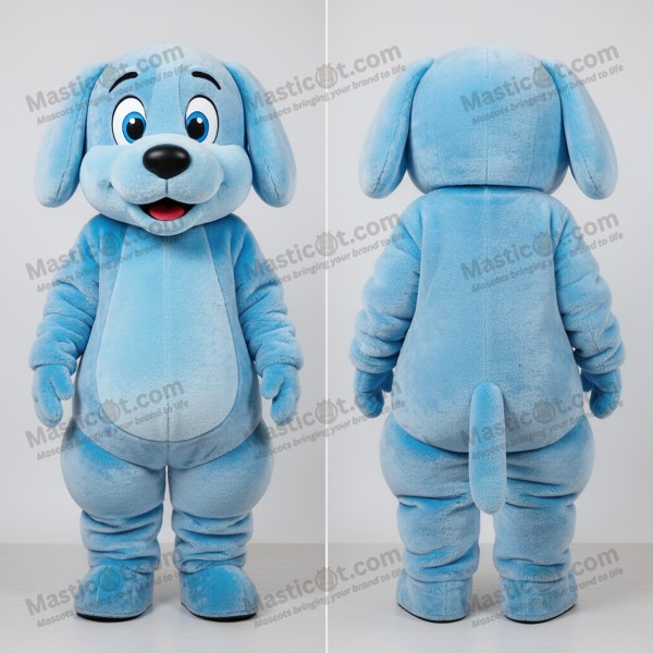 Sky Blue Cartoon Dog Mascot - Masticot.com