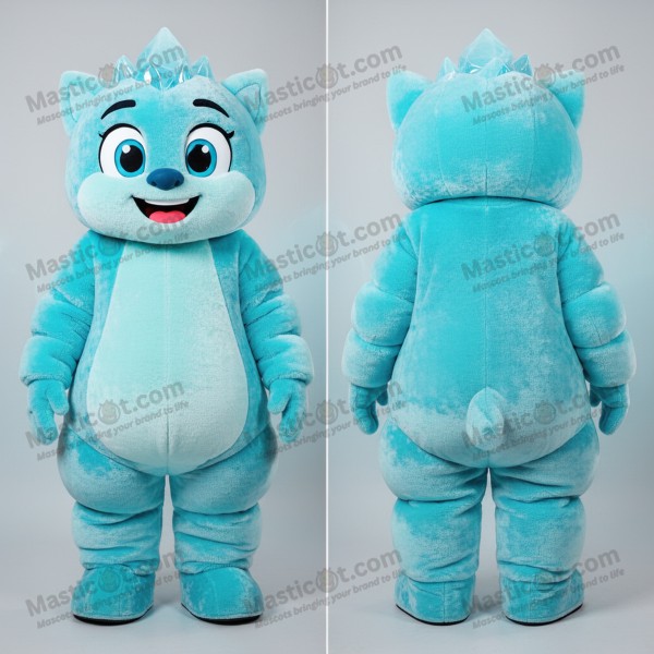 Cyan Fløyelsmyk Isbit Maskot - Masticot.com