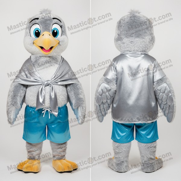 Silver fleeced broad winged albatross mascot - Masticot.com