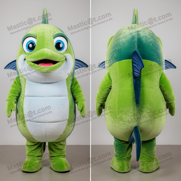 Lime green sleek tuna mascot - Masticot.com