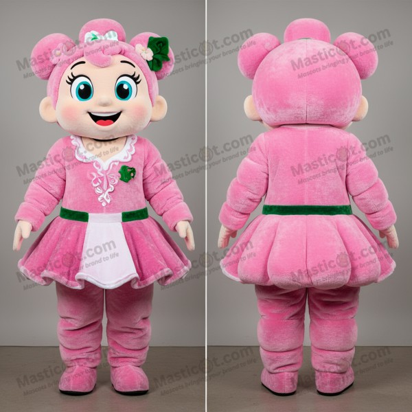 Velvety pink irish dancer mascot - Masticot.com