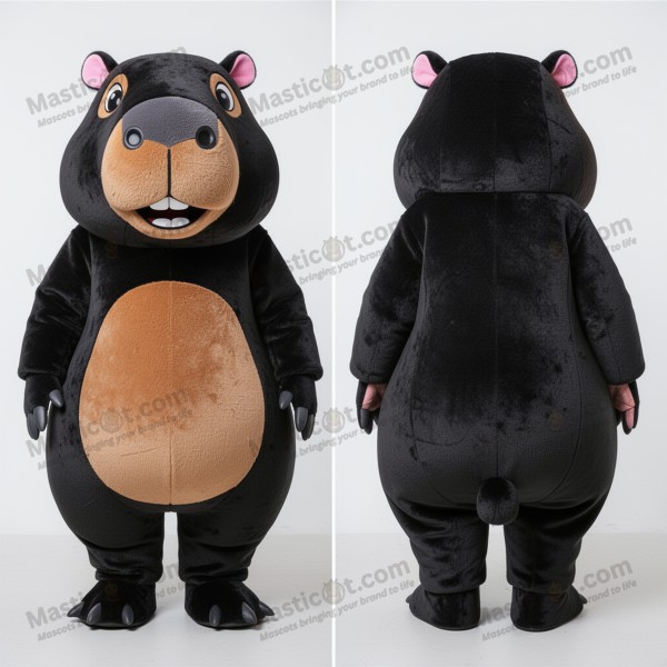 Ebony Plush Cartoon Capybara Mascot - Masticot.com