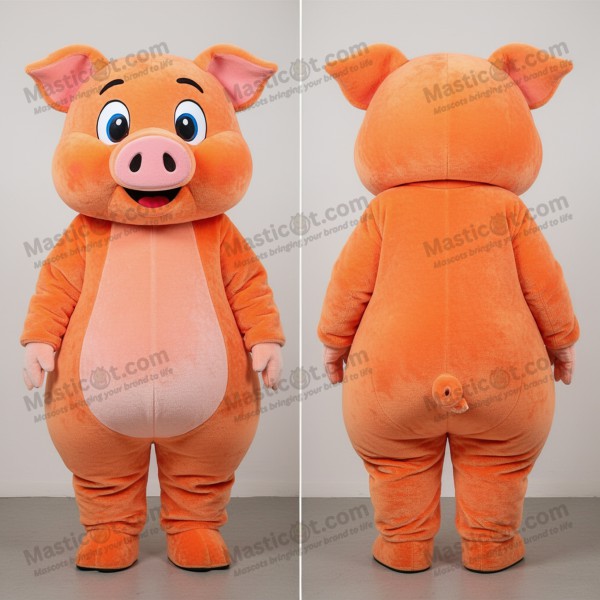 Coral Cartoon Pig Mascot - Masticot.com