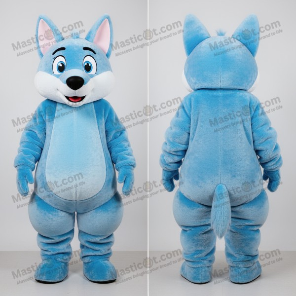 Hravá maskot dinga v nebesky modré barvě - Masticot.com