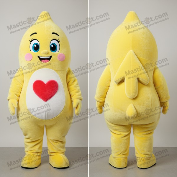 Lemon yellow rounded arrow of love mascot - Masticot.com