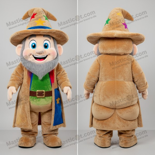 Tan velvety wizard mascot - Masticot.com