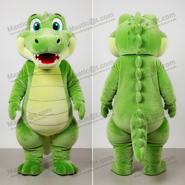 Lime green playful crocodile mascot - Masticot.com