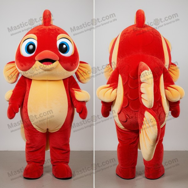 Crimson red bubbly goldfish mascot - Masticot.com