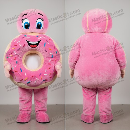 Rosa Plüsch-Donut-Maskottchen - Donut - MASTICOT_5181 - Masticot.com